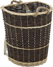 vidaXL Coș lemne foc curele de transport, natural 44,5x37x50 cm salcie