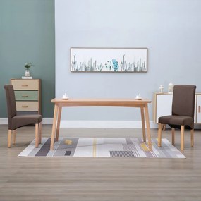 vidaXL Scaune de bucătărie, 2 buc., maro, material textil