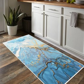 Covor albastru lavabil 80x150 cm Blue Waves – Oyo Concept