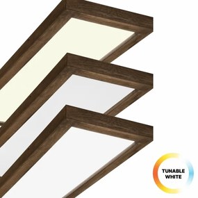 Plafonieră LED dimabilă Brilagi WOODY FRAME LED/50W/230V stejar 120x30 cm IP44 + telecomandă