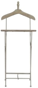 Suport pentru haine pliabil din lemn de pin si metal, alb, H112 cm, Major D'homme