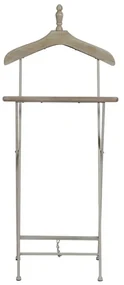 Suport pentru haine pliabil din lemn de pin si metal, alb, H112 cm, Major D'homme