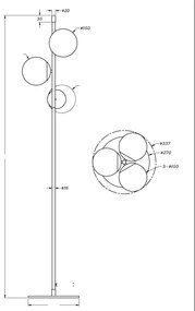 Lampadar cu 3 surse de iluminat design elegant Nostalgia