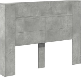 vidaXL Tăblie cap Gri din beton 140 x 16,5 x 103,5 cm Lemn compozit