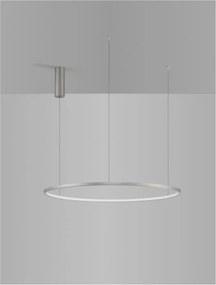 Lustra LED suspendata design modern circular TARQUIN D-80cm argintie