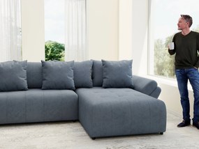 Colțar extensibil dumonde cu ladă de depozitare si sezut confortabil din spuma high-density, Berlin U Enjoy Antracit 380x180 cm