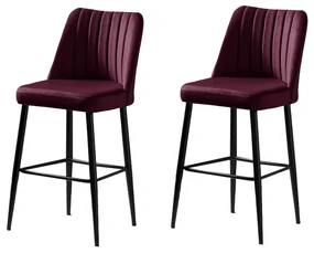 Set de scaune de bar Vento Claret Red and Black, 2buc., 2 buc.