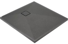 Cadita de dus patrata Deante Correo din granit antracit 80x80 cm