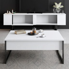 Comoda TV Luxe, Alb / Negru