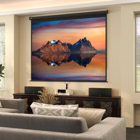 HOMCOM Ecran pentru Proiector 120 Inch Format 16:9/4:3 Reglabil, Ecran de Proiecție Compact, 244x183 cm, Negru | Aosom Romania