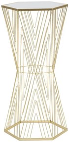 Masuta auxiliara aurie din metal si sticla, 40 x 35 x 80 cm, Lines Mauro Ferreti