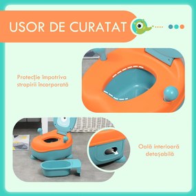 ZONEKIZ Olita pentru Copii de la 6 Luni in Forma de Extraterestru, Scaun Ergonomic, Spatar si Vas Detașabil, Albastru | Aosom Romania