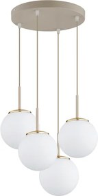 Brilagi - Candelabru suspendat pe cablu MILO ECRU 4xE27/60W/230V bej/auriu