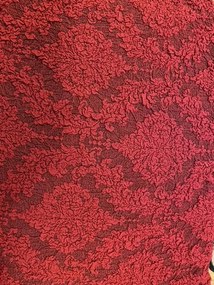 Set 6 huse elastice pentru scaune, cu volanas, model Jacquard Bordo