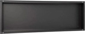 Raft incastrat dreptunghiular Balneo Wall-Box 90x30x7 cm fara rama negru periat