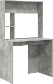 vidaXL Birou cu raft Gri din beton 91 x 50 x 149 cm Lemn compozit