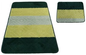 Set covorașe de baie din două părți de culoare verde 50 cm x 80 cm + 40 cm x 50 cm