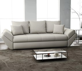 Canapea extensibilă dumonde cu ladă de depozitare si sezut confortabil din spuma high-density, Loana Enjoy Bej 250x100 cm