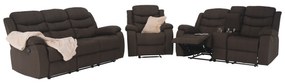Canapea 3+2+1, material textil maro, FABRON 2 NEW