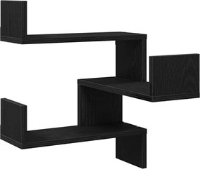 vidaXL Raft de perete Stejar Negru 40 x 40 x 49,5 cm Lemn compozit