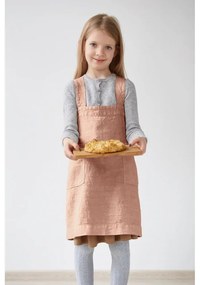 Șorț din in pentru copii Linen Tales Pinafore, 72 x 45 cm, portocaliu