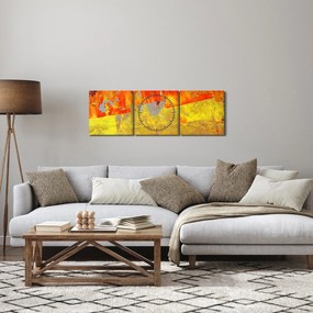 Tablou cu abstracție - pictura (cu ceas) (90x30 cm)