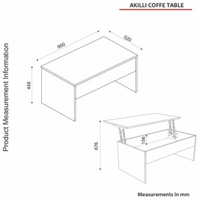 Akilli Masă de cafea albă
