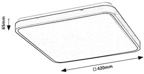 Plafoniera LED baie IP44 Alenzo 42x42cm alb