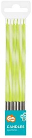 Colorat Candy Lime Green Lumânare de tort verde, set de lumânări 6 buc