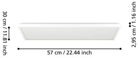 Plafonieră LED de exterior Eglo 901453 ROVITO 17,2W/230V 30x57 cm IP44 alb