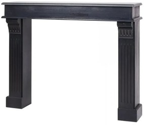Consola pentru semineu, negru, din lemn de pin, cu aspect clasic, Lyon
