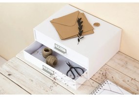 Organizator cu 2 sertare pentru documente Bigso Box of Sweden Birger, 33 x 22,5 cm, alb