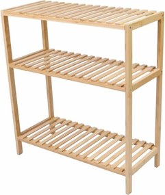 Raft din bambus, 3 polițe, 60 x 26 x 66 cm