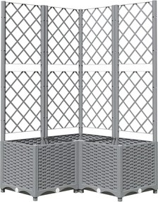 vidaXL Jardinieră de grădină cu spalier, gri deschis, 80x80x136 cm, PP