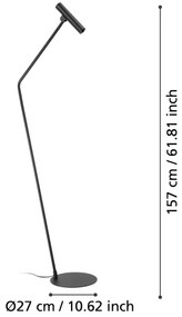 Lampadar LED Eglo 900909 ALMUDAINA LED/5W/230V 3000K negru
