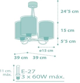 Dalber 41007H - Lustră copii DOTS 3xE27/60W/230V