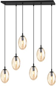 Emibig Astral lampă suspendată 6x10 W negru 1267/6