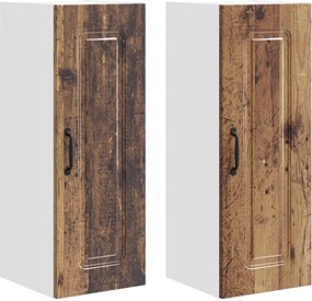 vidaXL Dulap de bucătărie Kalmar 2 pcs Lemn vechi 30 x 31 x 80 cm