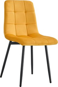 Scaun RAMITA TIP 3, galben/negru, stofa catifelata/metal, 45x57x86 cm