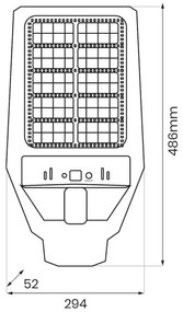 Lampă LED stradală solară dimabilă cu senzor KERS LED/300W/3,2V 6500K IP65