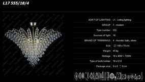 Plafoniera cristal Bohemia diametru 100cm, L17 555/18/4