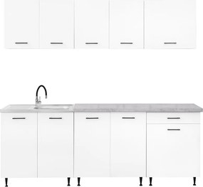 Dulap de bucătărie Primo 220 alb cu blat cromix