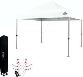 Foișor de grădină pliabil 3x3 m | Protecție UV/PVC premium | Construcție robustă BRIMO | Montaj rapid fără scule - fără pereți - Alb