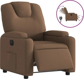 vidaXL Fotoliu rabatabil electric, maro, material textil