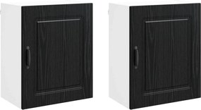 vidaXL Dulap de bucătărie Kalmar 2 pcs Stejar Negru 50 x 31 x 60 cm