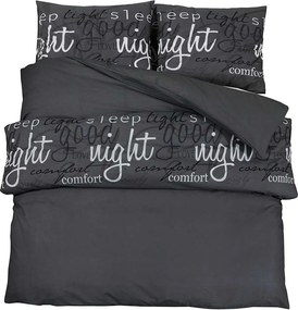 vidaXL Set cu husă de pilotă, negru, 135x200 cm, bumbac