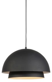 Lampă suspendată scandinavă neagră cu alb 2 straturi - Claudius