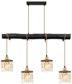 Lustra suspendata design modern COMMA alama mat, negru