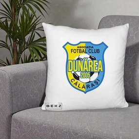 Perna Personalizata AFC Dunarea Calarasi 2005 Fotbal, 40x40 cm, Alb Pufos, Husa Detasabila, Perna Inclusa, BEKZ®