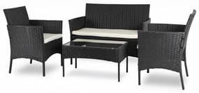 JAKS Mobilier de gradina din ratan negru